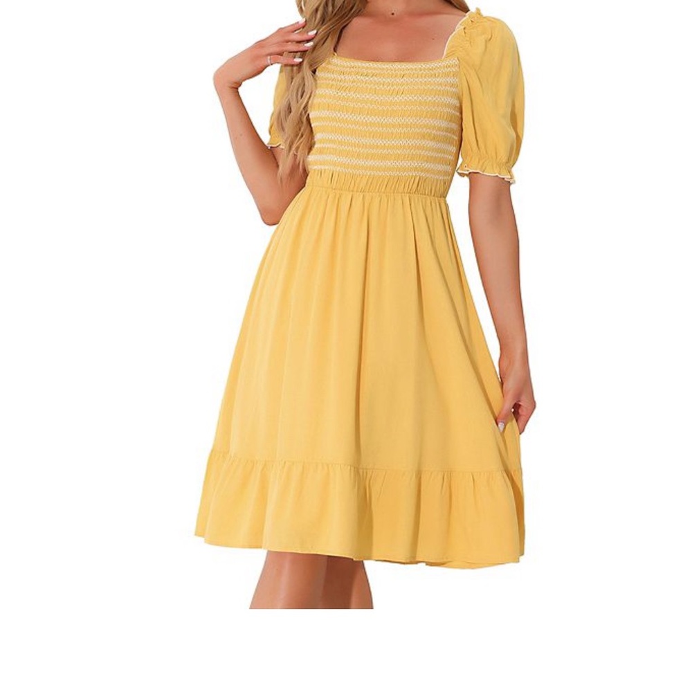 NWT! Yellow Smocked Sundress